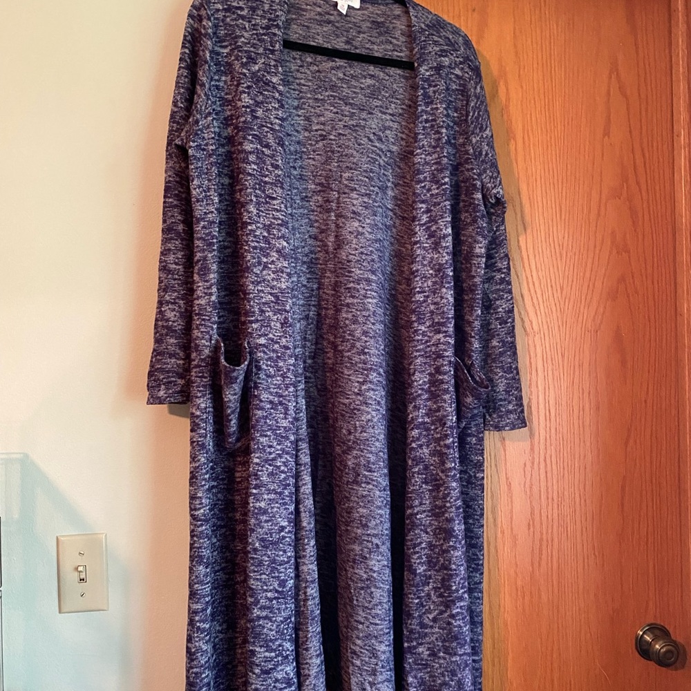 Blue purple “blurple” LuLaRoe Sarah duster cardigan in size medium